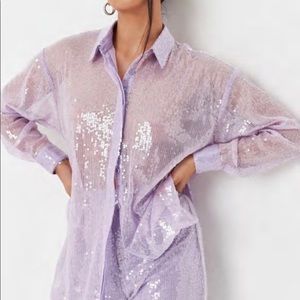 Miss guided purple sequin dress & top
